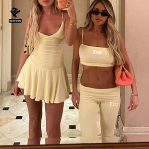Mini-jupe personnalisée F5725, vêtements d'été pour femmes, jupes pour femmes, vêtements de tennis pour femmes, couleur unie, mini-robe de tennis sexy - Product Image 3