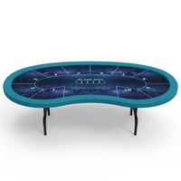 Luckyyh — Table pliante sur rail de course ovale, Taxes en bois, qualité de baquet professionnel, 1.8m avec plateau à puces