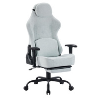 Chaise de jeu en tissu gris Europe Hot Cute Chaise de jeu ergonomique à dossier haut avec support lombaire ACCOUDOIRS 2D