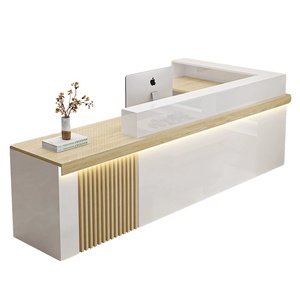 Mostrador de Recepción Moderno y Sencillo para Bares, Comercios, Esquinas, Oficinas, Edificios, Empresas, Tiendas, Hoteles, Salones de Belleza, en Madera - Product Image 4
