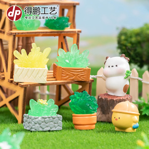Dp Miniature Garden <b>Ornaments</b> Resin Cartoon Animals Cow Chick Decor Home Craft Supplies - Product Image 1