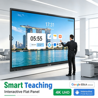 Tableau blanc interactif intelligent LCD de 65, 75, 86, 98 et 110 pouces, tactile 20 points (stylo/doigt), Android, pour l'éducation en classe et l'enseignement scolaire