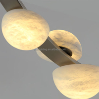 Lustre en albâtre à grandes branches courbes, design artistique avec bras torsadé, de haute qualité, pour projet d'ingénierie, hôtel et décoration intérieure