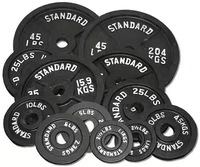 Disques de poids en fonte avec revêtement en caoutchouc, trou de 2 pouces, unité LB, ensembles de disques de poids pour la musculation