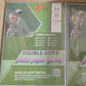 A4 SIZE DOUBLE SIDE INKJET Photo Glossy <b>Paper</b> in 120GSM 140GSM 220GSM 260GSM 300GSM - Product Image 1