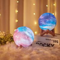 Moon Lamp Warm 3D LED Night Light Mini 20cm Lumières de Noël à piles pour la décoration intérieure et la chambre à coucher