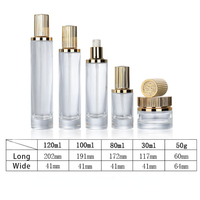 Lot de flacons en verre pour soins de la peau en gros – Bouteilles de 40 ml et 120 ml, pots de crème vides transparents de 50 g pour lotions, sérums et emballages cosmétiques – Livraison rapide