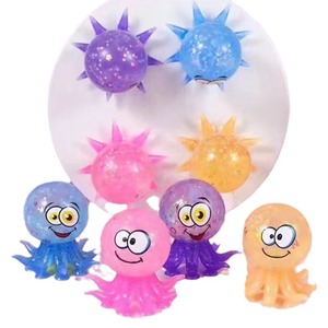 Jouet anti-stress pieuvre à ventouse, couleurs mélangées, en plastique, pour enfants de 2 à 4 ans - Product Image 4