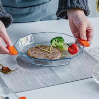 Hxglass – Plat de cuisson hexagonal en verre trempé avec couvercle, résistant à la chaleur, pour four à micro-ondes, avec deux poignées, pour salade et rôtissage, 1L, 1.5L, 2L