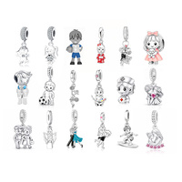 Breloques en argent pour garçon, fille, embrassant, mariés, football, enfants, infirmière, pom-pom girl, grand-mère, perles compatibles avec bracelet original, bijoux Berluque