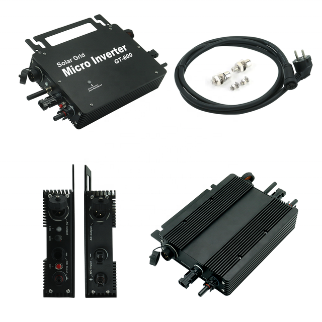 800W Plug Play Dual Output 99.5% Efficiency Solar Micro Inverter System Kit 5-10 Year Warranty for Solar Roof Mounting Brackets