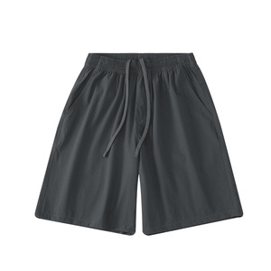 Shorts d'été décontractés pour hommes, séchage rapide, résistants à l'eau, extensibles dans quatre directions, légers, taille élastique, design cinq points, motif uni - Product Image 2