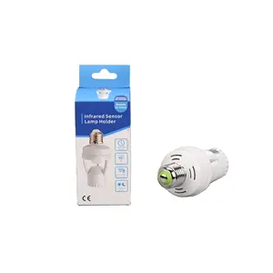 Vente en gros de support de lampe à détection de corps humain infrarouge capteur intelligent E27 support de lampe à détection par fabricant