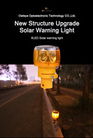 Feu de signalisation solaire en plastique ultra-lumineux à 6 LED IP66, haute intensité, réflecteur prismatique, couleurs multiples, étanche