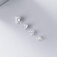 Pendentif rond en Zircon en argent Sterling 925, boucle de connexion, accessoires de bijoux, 4mm, 5mm, 6mm, 7mm