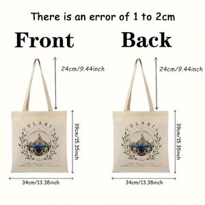 Sac fourre-tout en toile réutilisable avec logo personnalisé et motif lettres, bretelles, pour les trajets quotidiens et le shopping, design pliable tendance pour femme - Product Image 3