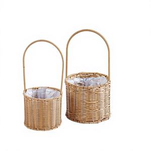 ตะกร้าเก็บของแบบแขวนทำมือจากหวายรักษ์โลก ดีไซน์พับได้ ตกแต่งเทศกาลอีสเตอร์ ใช้เป็นตะกร้าใส่ผ้าได้ - Product Image 1