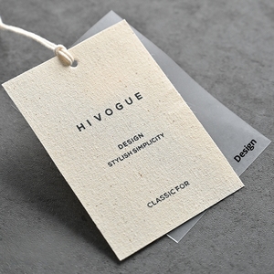 Etiquetas colgantes personalizadas de algodón y lino de lujo con tarjeta transparente Etiquetas con logotipo personalizado para ropa, bolsos y zapatos de mujer - Product Image 2