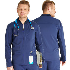 XINYANGYI 2025 veste zippée à manches longues de haute qualité pour hommes 95% polyester 5% élasthanne manteau médecin uniformes d'hôpital pour homme - Product Image 3