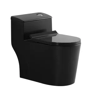 도매 저렴한 현대 바닥 장착 위생 도자기 블랙 컬러 세라믹 원피스 화장실 화장실 화장실 매트 블랙 화장실