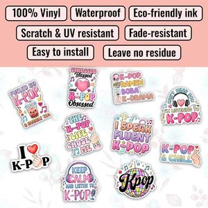 Funny Sticker Pack Cute Girly Korean Music Lover Sticker, K-Pop Fan Gift, Kdrama Kpop Decoration for Laptop Tablet Planner - Product Image 3