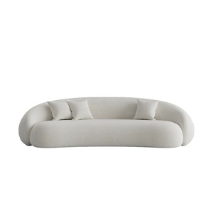 Divano Curvo Modulare da 3 Posti Zayshine Nordico Moderno di Lusso Bianco in Sherpa Velluto per Soggiorno, Set per Negozi di Abbigliamento e Appartamenti - Product Image 6