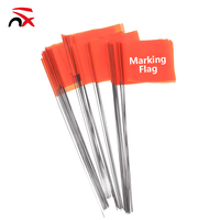 Drapeaux de marquage sportifs Nuoxin en PVC rouge, durables, portables et personnalisables, 14x10x38cm, pour l'irrigation, le jardin et la course à pied