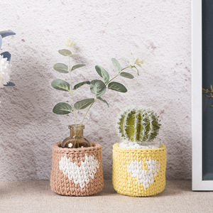 Handmade Woven Cup Sleeve For Indoor <b>Succulent</b> Planters Home Decor Modern Style Flower <b>Pot</b> Cover - Product Image 2