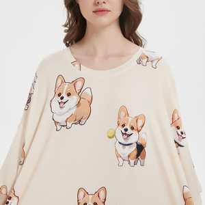 Camicie da <span class=keywords><strong>Notte</strong></span> Estive Oversize con Stampa Animalier in Pile Termico di Bambù di Lusso a Maniche Corte per Donne Personalizzate Certificate - Product Image 5