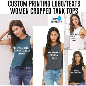 Débardeurs courts à imprimé personnalisé pour femmes 6682 Racerback Design votre propre débardeur cousu à l'encre - Product Image 5