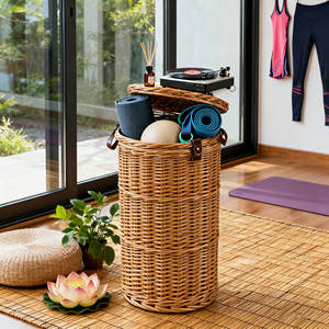 GL Handmade Natural High Quality Round Long Rotin Storage Basket Multifunction <span class=keywords><strong>Rattan</strong></span> Wicker Basket - Product Image 5