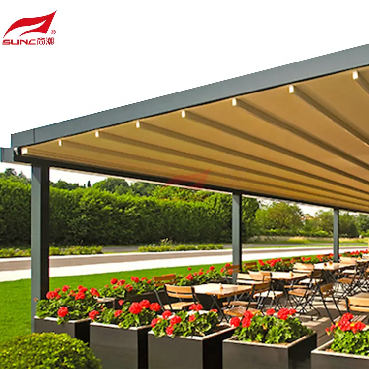 Hot Sale Electric Pergola Awning Patio Motorized Retractable Awning Louvered Roof Pergola Kits