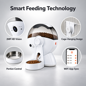 Comedero Inteligente para Gatos con Montaje en Jaula o en el Suelo, con Aplicación WiFi, Cámara de 2MP y Control de Porciones - Product Image 1
