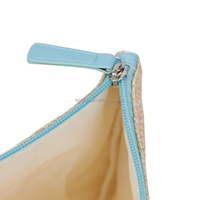 Pochette à fermeture éclair en coton avec logo personnalisé écologique Trousse de maquillage en toile unie avec étiquette en cuir recyclable Sac cadeau
