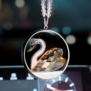 Eco-Friendly Carved Crystal Swan <b>Car</b> Hanging <b>Ornament</b> Multi-Color 65mm Brilliant Christmas & Wedding Gift Decoration - Product Image 4