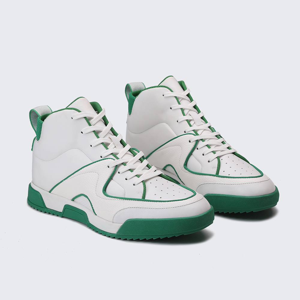 Comfortable Light Weight White Shoes Lace up Sneakers for Men display picture 1