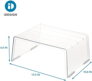 Scaffale portaoggetti in PET trasparente con cuscinetti antiscivolo, organizer impilabile <span class=keywords><strong>per</strong></span> bagno, <span class=keywords><strong>cucina</strong></span>, piano di lavoro e mobiletto - Product Image 4