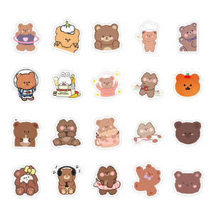 China Factory Best Seller 50PCS Colorful Cartoon <strong>Bear</strong> Character Designs For DIY Projects Home Decoration Peelable Stickers - Product Image 3