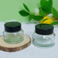 Pot en verre transparent vide pour crème, baume à lèvres, cosmétiques, parfum, 15g, 30g, 50g, à large ouverture, personnalisable