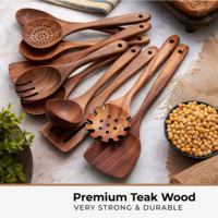 Natuurlijke acaciahouten spatels, keukengerei, acaciahouten handgrepen, kookgerei, lepels, houten kookgerei, gereedschapsets