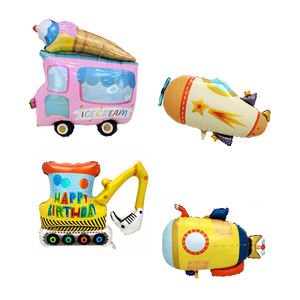 Globos de papel de aluminio para coche de dibujos animados, avión, helado, forma de coche, globo de película de aluminio, decoración de fiesta de cumpleaños, globo de coche - Product Image 1