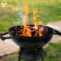 Fourneau à charbon de bois pliable en acier émaillé de qualité supérieure pour le camping en plein air, barbecue de jardin, pizza, sans fumée
