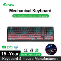 Clavier mécanique Keywin K98 personnalisé avec logo gravé au laser, trois modes, RGB, gravure latérale, échangeable à chaud, pour jeux sur ordinateur portable