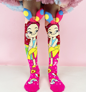 트렌딩 크로스 보더 키즈 패션 양말, 소녀를위한 귀여운 만화 활 공주 양말, 도매 - Product Image 6