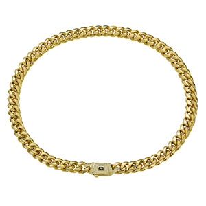 Joyería de Acero Inoxidable Cadena Cubana Chapada en Oro de 14k al Por Mayor Collar y Pulsera <span class=keywords><strong>Miami</strong></span> Estilo Hip Hop Eslabón de 6MM-14MM con Circón para Hombre y Mujer - Product Image 2