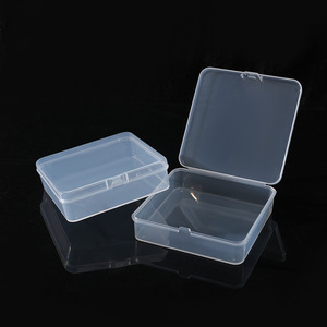 Transparent <b>Plastic</b> <b>Storage</b> Box 10x10x2.8cm Square PP Jewelry Hardware Organizing Container With Lid - Product Image 1