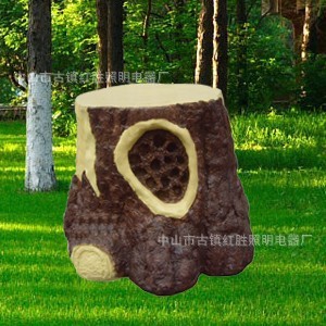 Haut-parleur en résine en forme de souche d'arbre, étanche pour extérieur, 220V, audio stéréo, éclairage, décoration de jardin - Product Image 3
