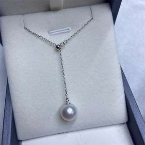 สร้อยคอไข่มุกแท้ทรงคลาสสิก S925 พร้อมจี้รูปตัว Y สีเงินอ่อนหรูหราจาก Zhuji Danshui ประดับด้วยไข่มุกไร้ตำหนิ - Product Image 2