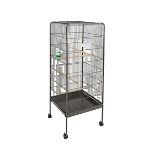 Cage à oiseaux en métal noir, grand, Portable, roulant, planeur de sucre pour animaux de compagnie, vente en gros - Product Image 2