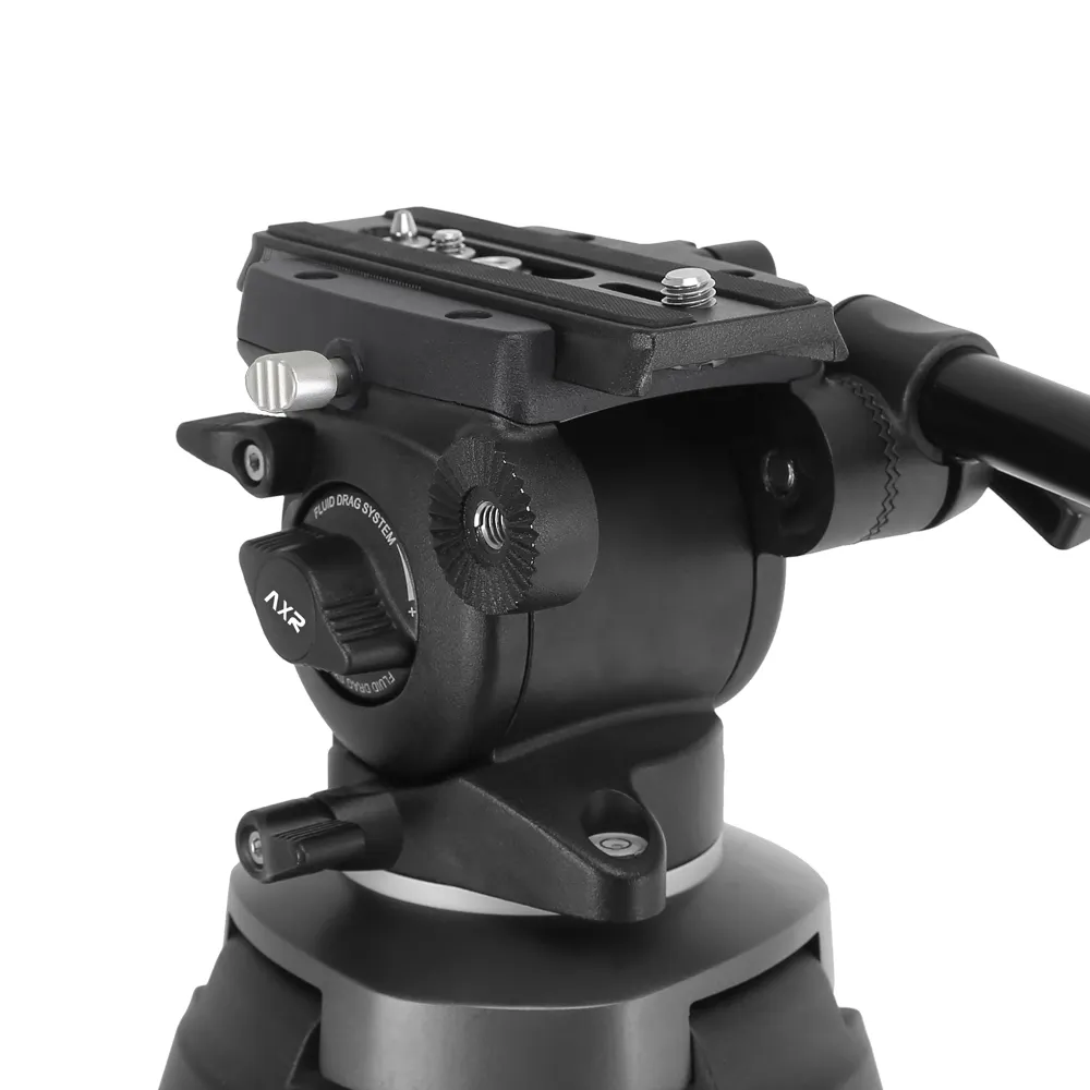 Axrtec AH60 Professional 4kgペイロード75mmボウルビデオカメラ流体ヘッド、カムコーダー一脚および三脚用スライディングプレート付き